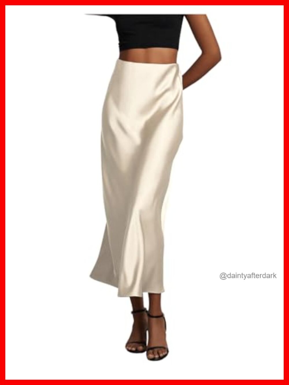 Women's Satin Maxi High Waisted A-Line Fishtail Skirt